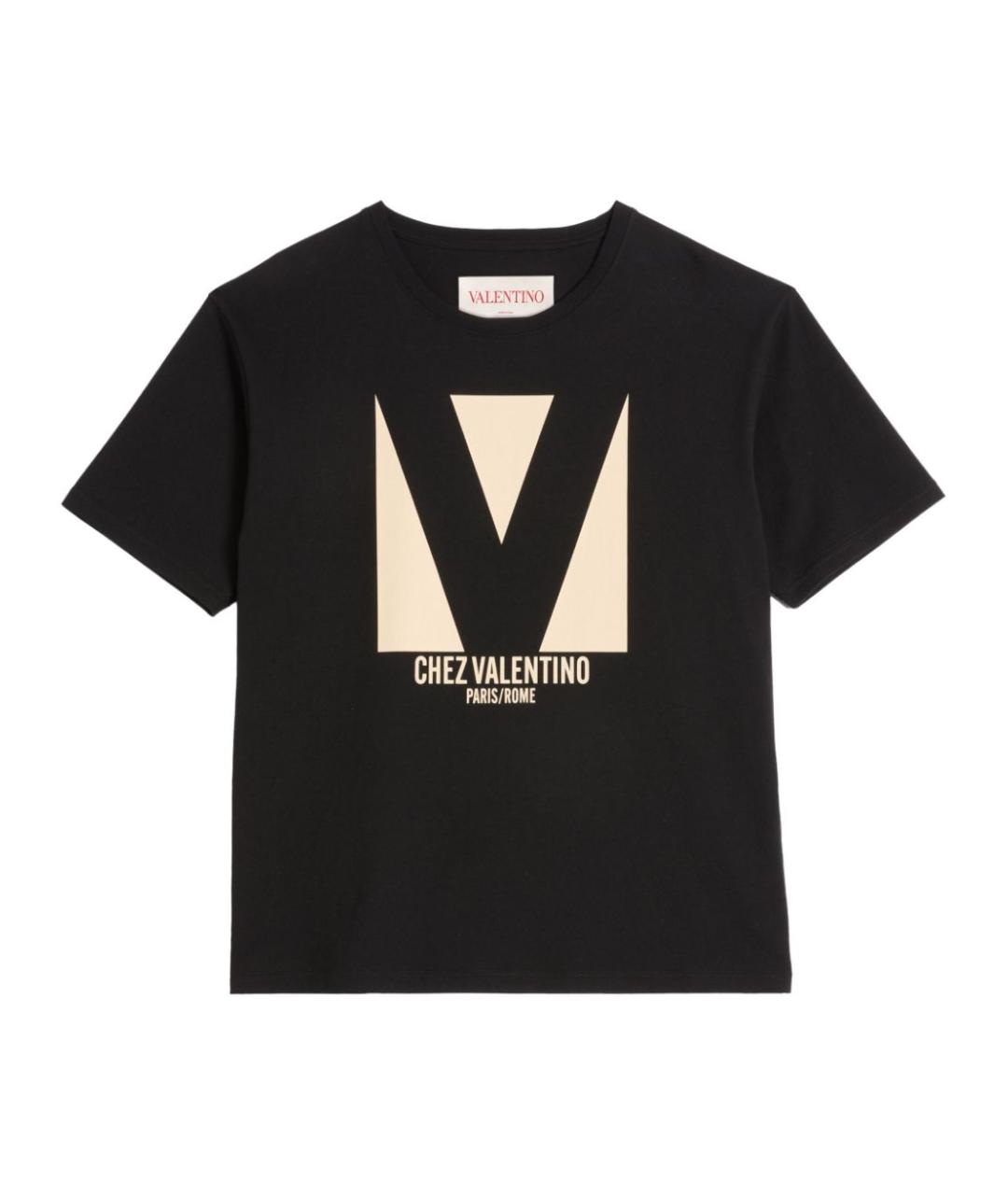 VALENTINO Черная хлопковая футболка, фото 1