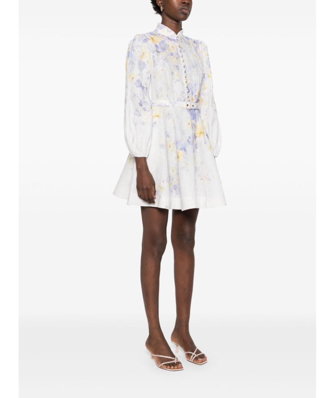 ZIMMERMANN Фиолетовое льняное повседневное платье, фото 5