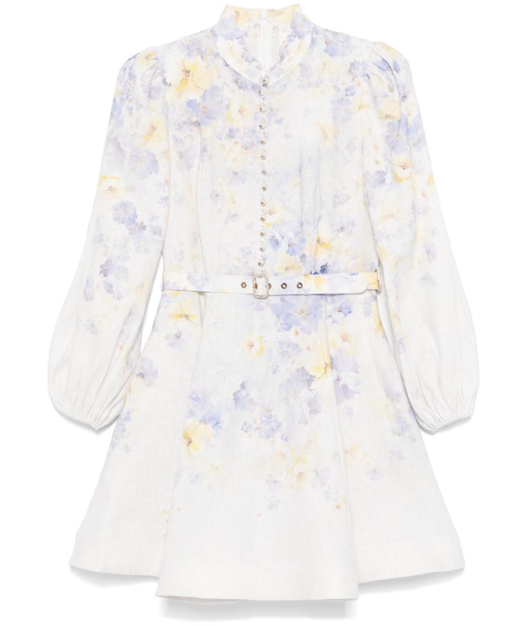 ZIMMERMANN Фиолетовое льняное повседневное платье, фото 1