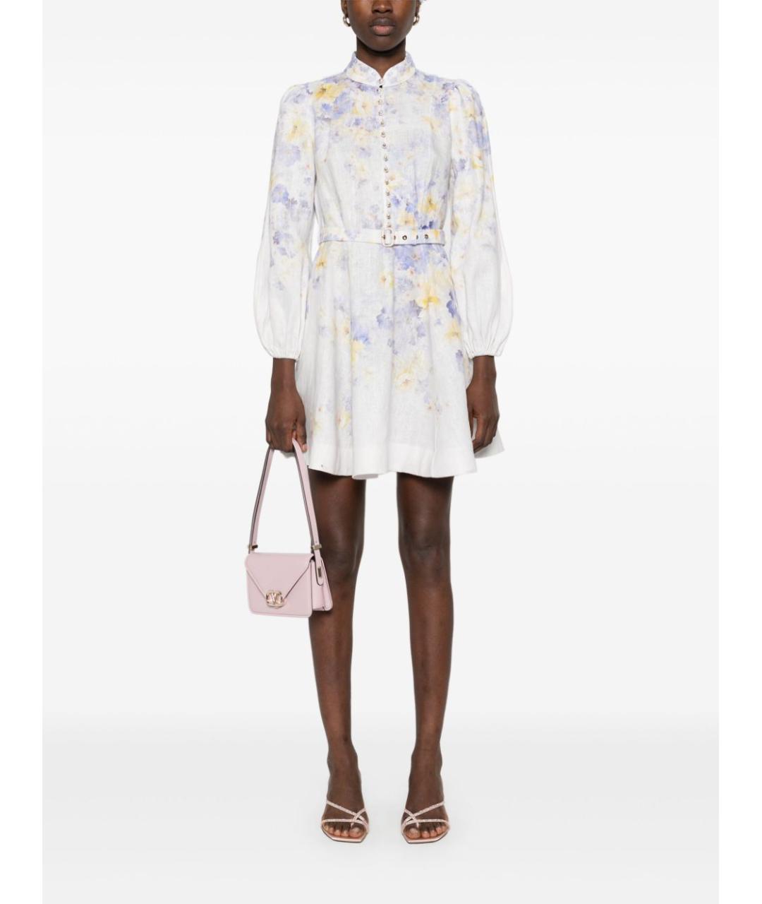 ZIMMERMANN Фиолетовое льняное повседневное платье, фото 3