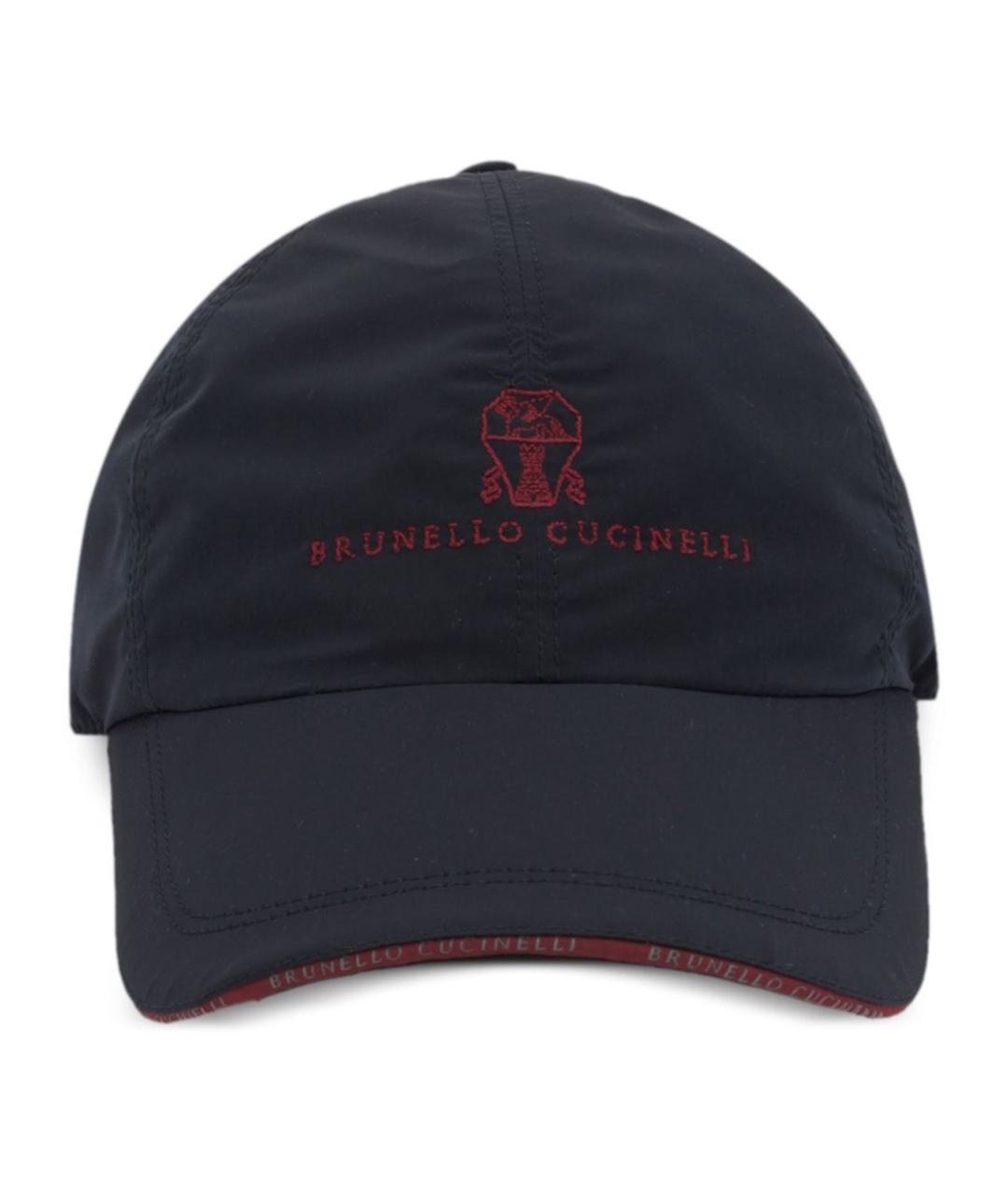 BRUNELLO CUCINELLI Темно-синяя синтетическая кепка/бейсболка, фото 1