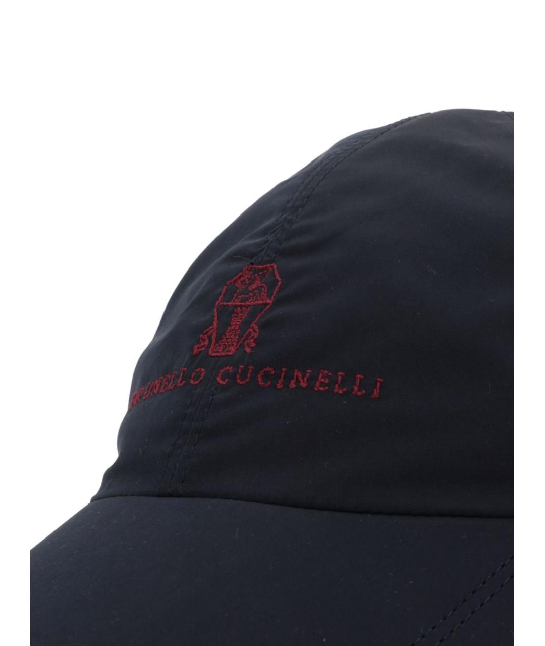 BRUNELLO CUCINELLI Темно-синяя синтетическая кепка/бейсболка, фото 3