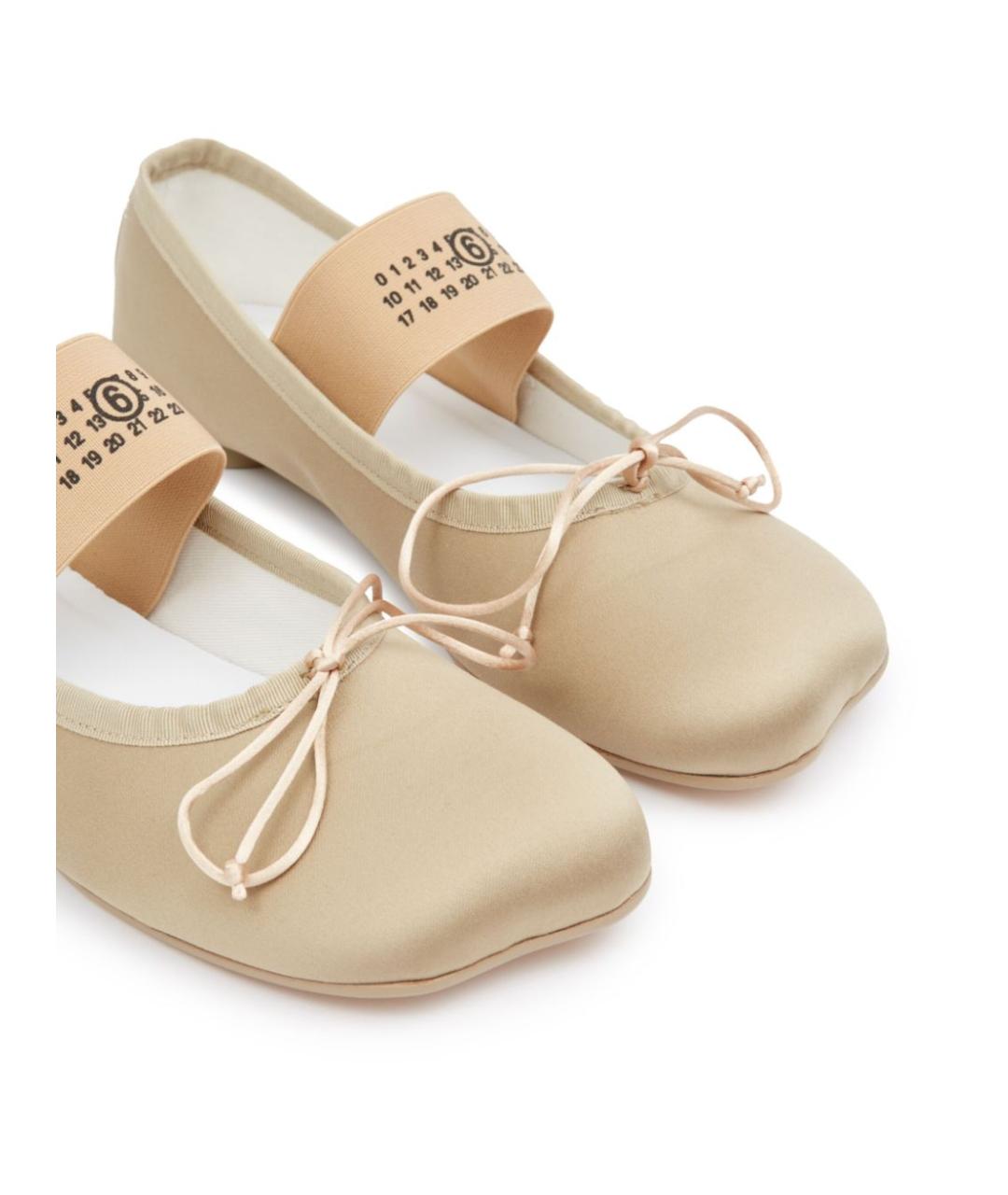 MM6 MAISON MARGIELA Бежевые синтетические балетки, фото 3