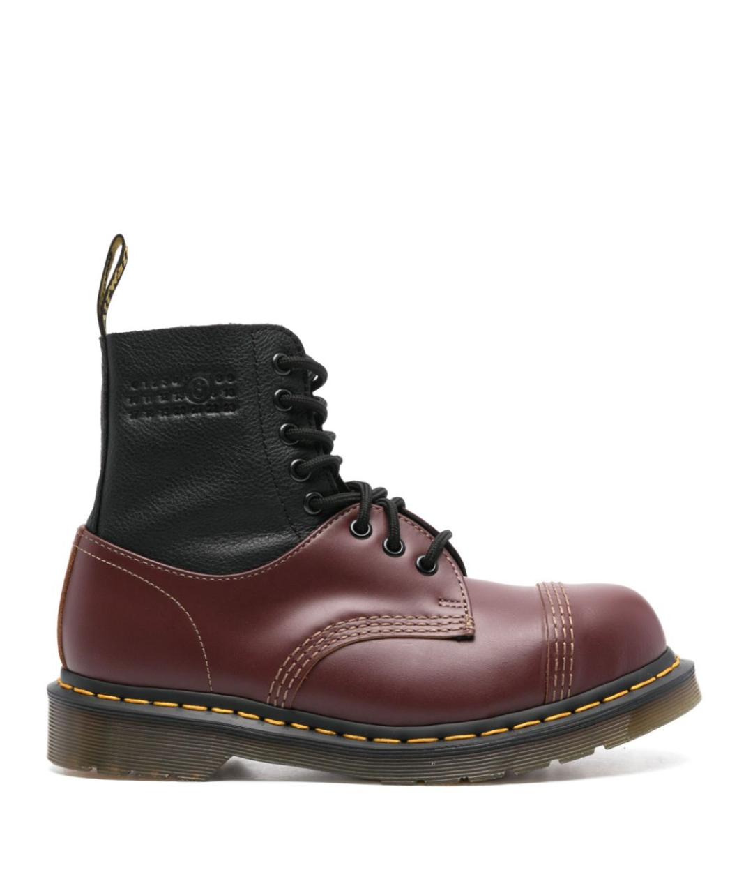 MAISON MARGIELA Бордовые кожаные ботинки, фото 1