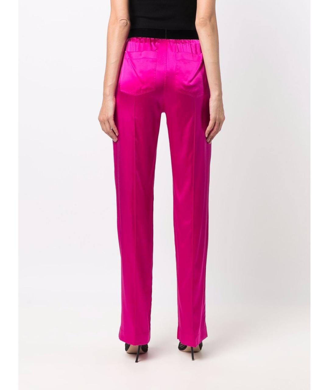 TOM FORD Фуксия шелковые прямые брюки, фото 3