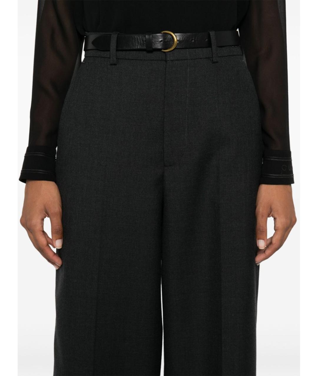 GUCCI Черные хлопковые прямые брюки, фото 5