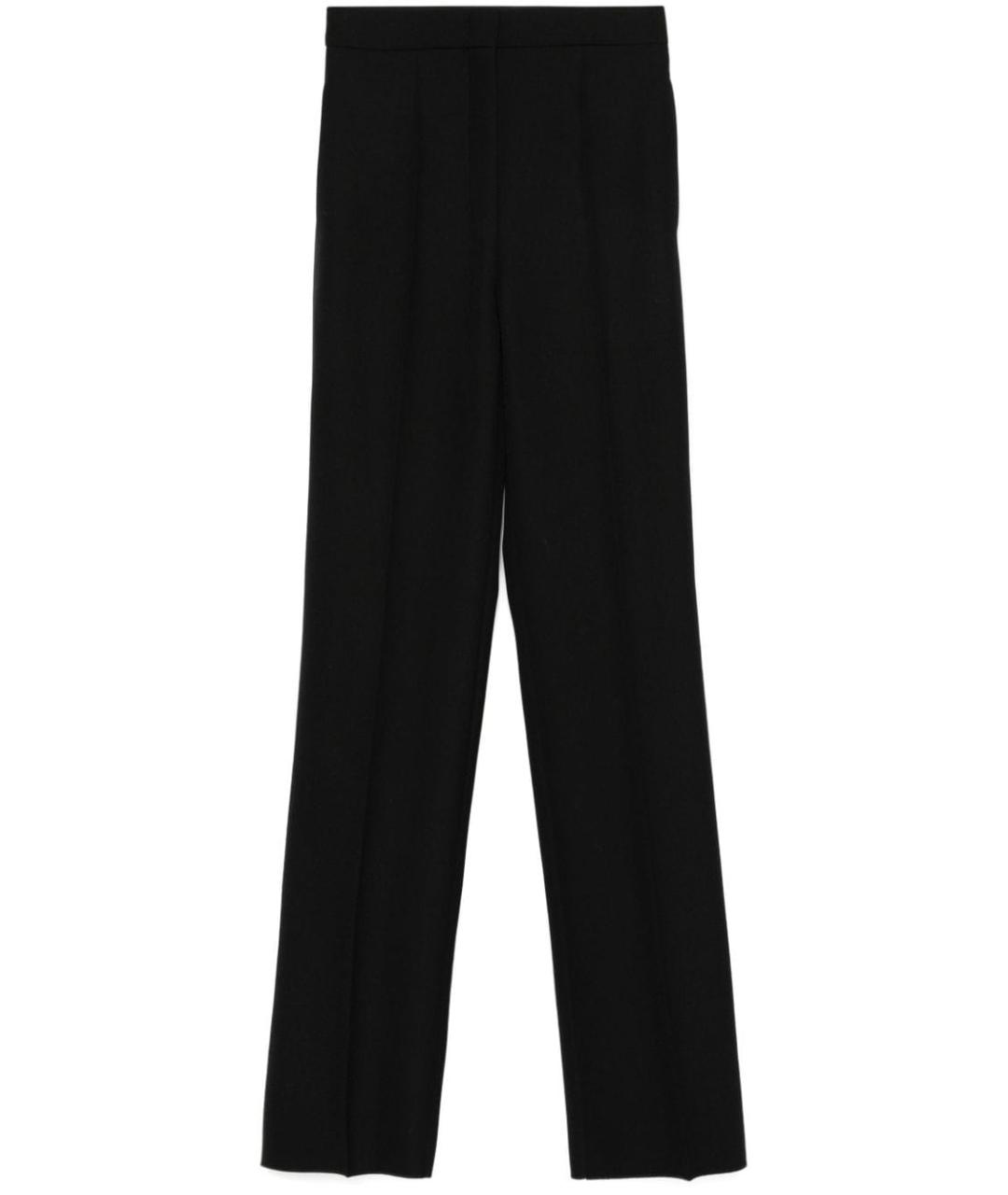 MAX MARA Черные шерстяные прямые брюки, фото 1