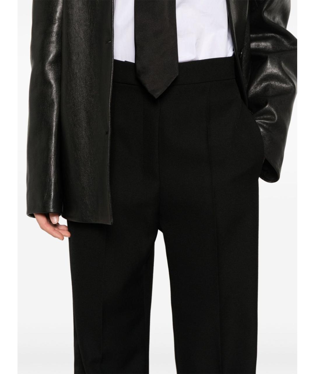 MAX MARA Черные шерстяные прямые брюки, фото 2