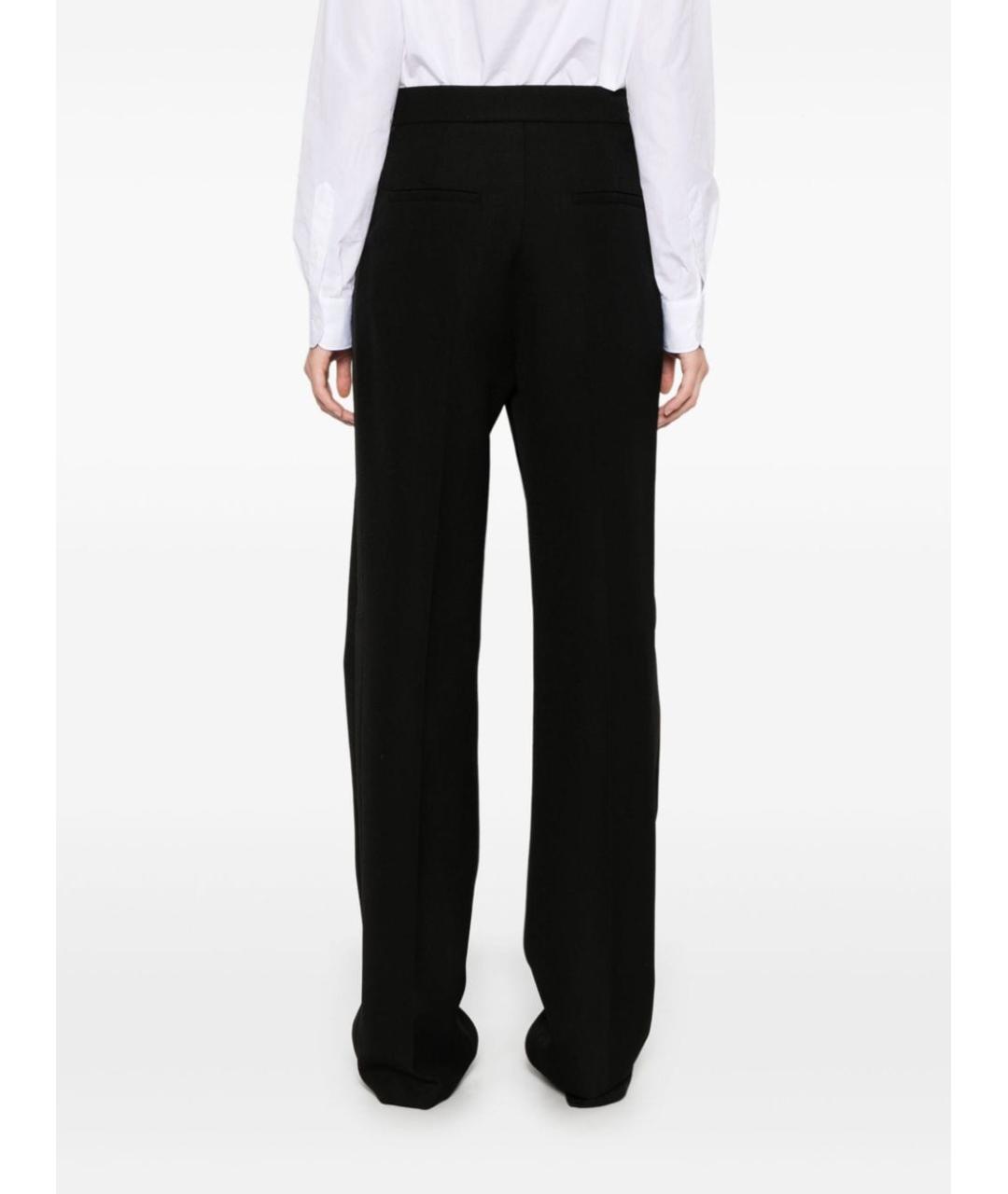 MAX MARA Черные шерстяные прямые брюки, фото 4