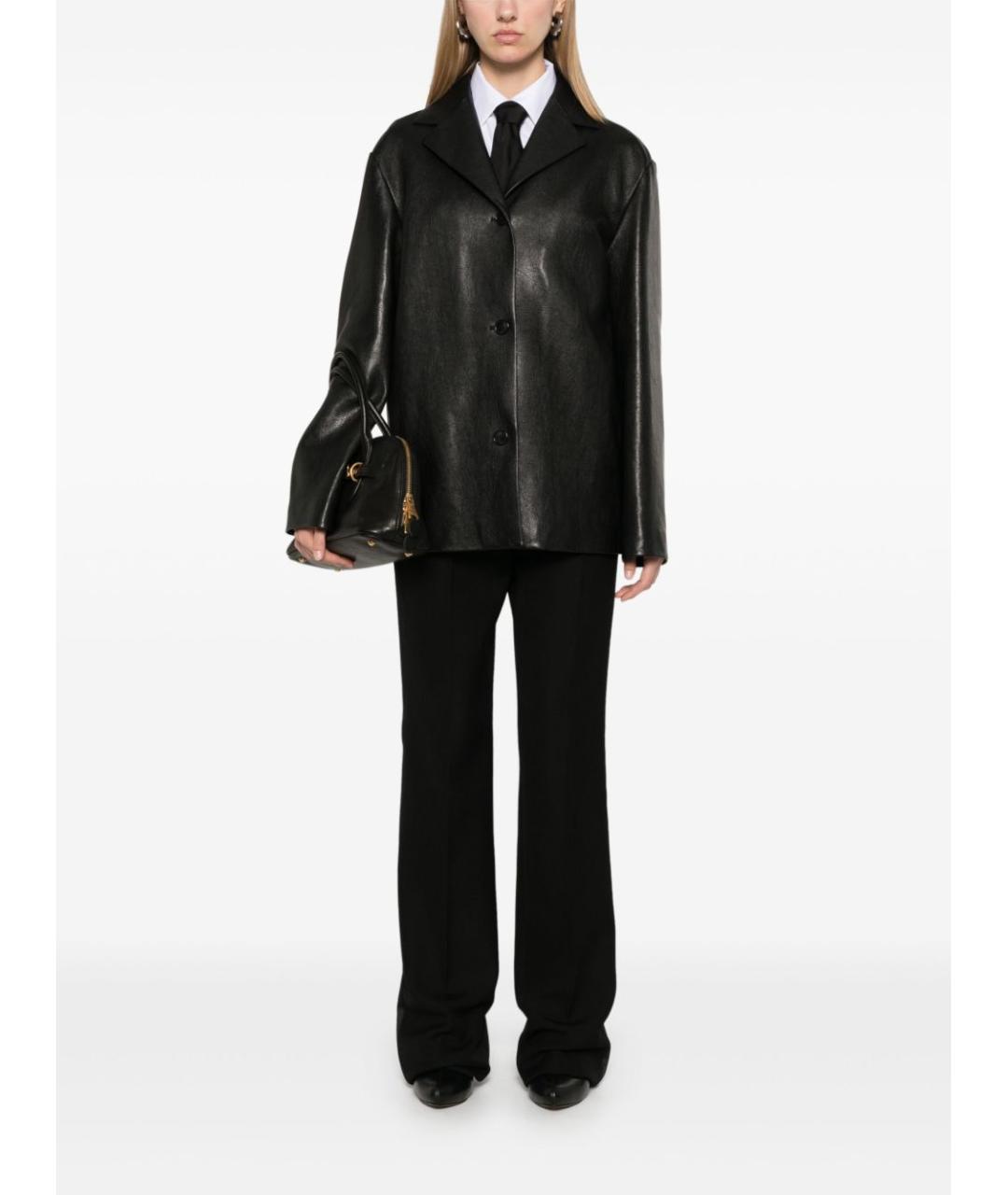 MAX MARA Черные шерстяные прямые брюки, фото 5