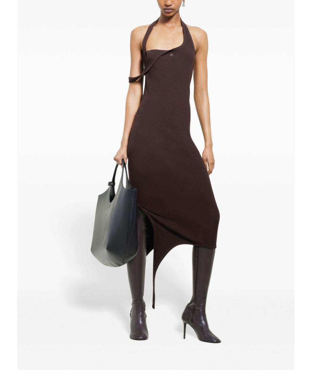COURREGES Коричневое полиэстеровое повседневное платье, фото 5