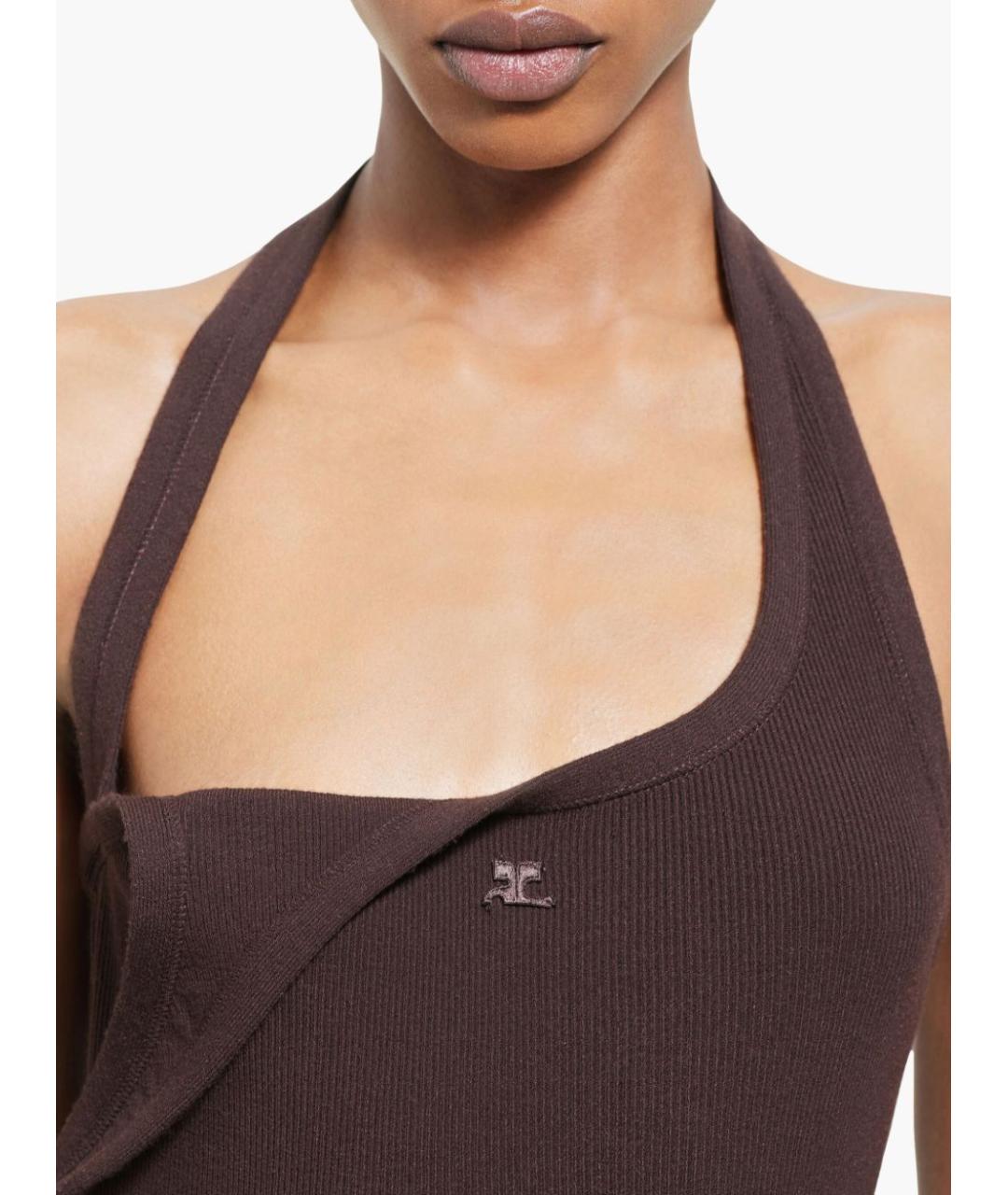 COURREGES Коричневое полиэстеровое повседневное платье, фото 4