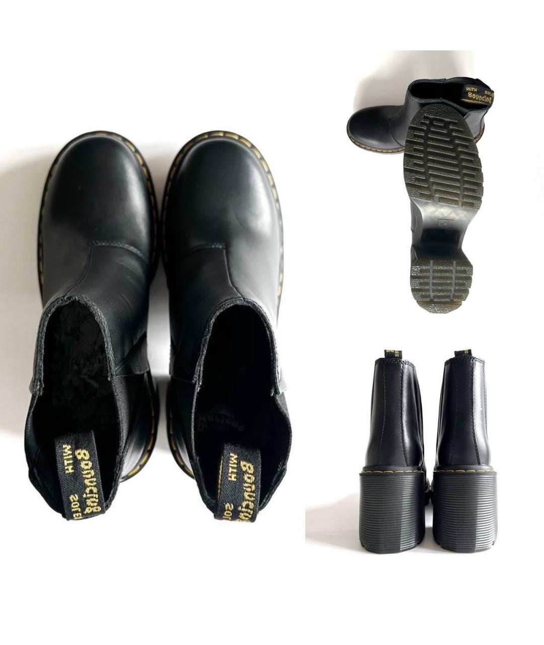 DR. MARTENS Черные кожаные ботинки, фото 3