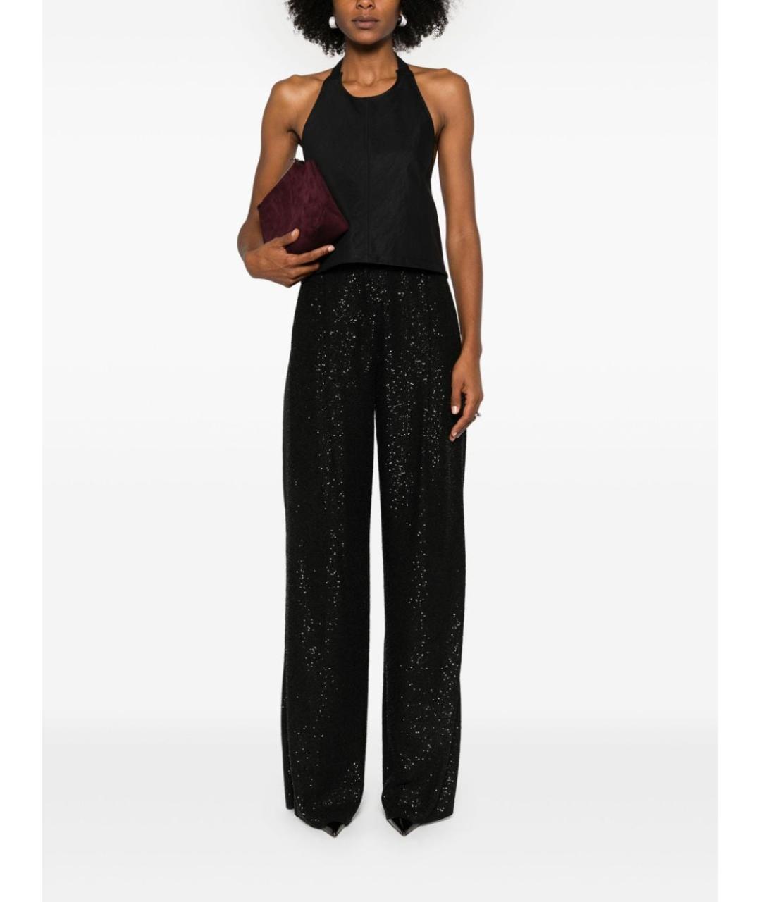 MAX MARA Черные полиамидовые прямые брюки, фото 2