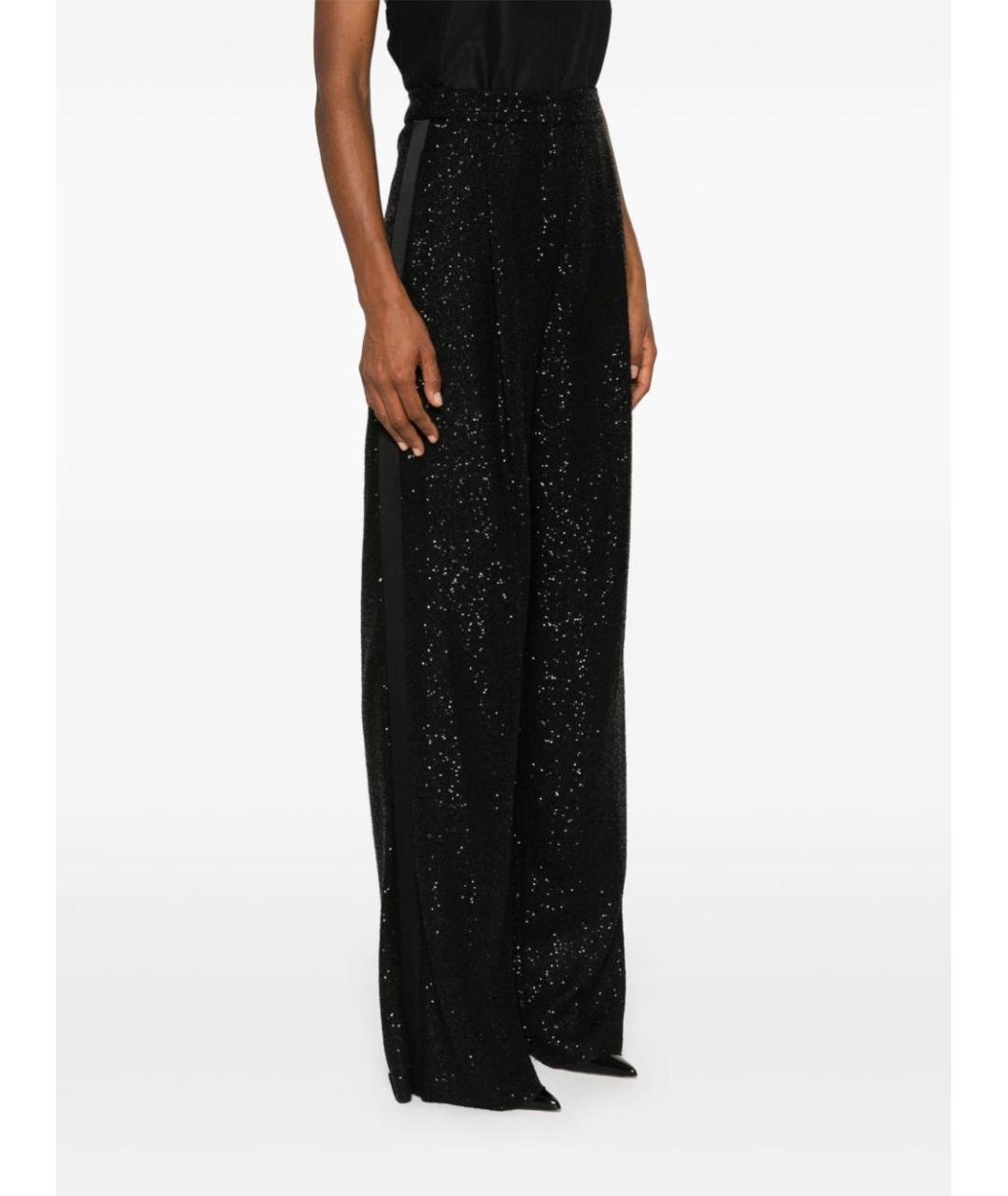 MAX MARA Черные полиамидовые прямые брюки, фото 3