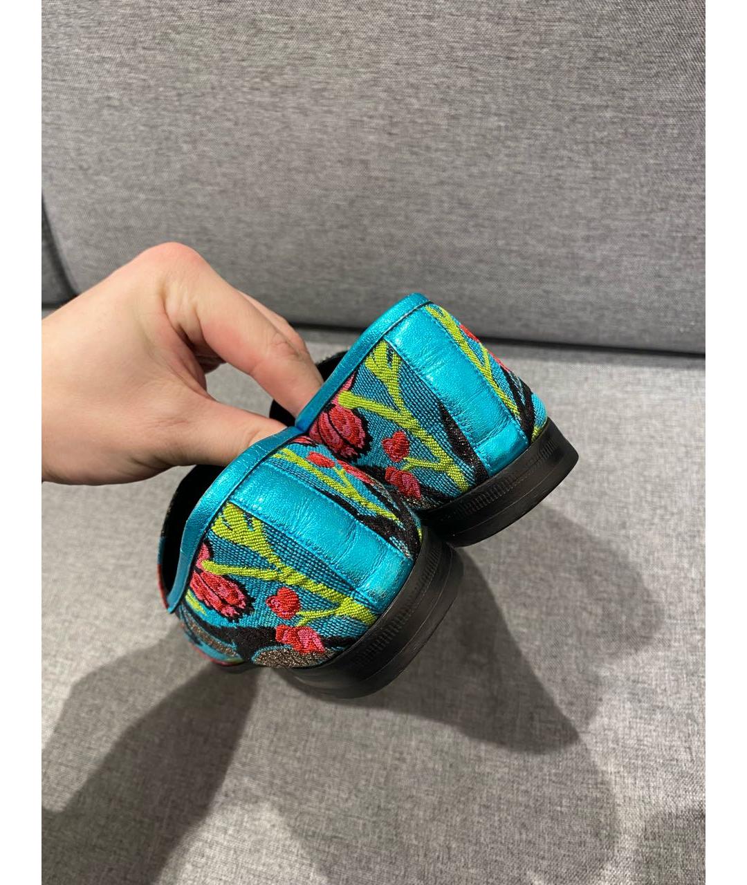 GUCCI Мульти текстильные лоферы, фото 5