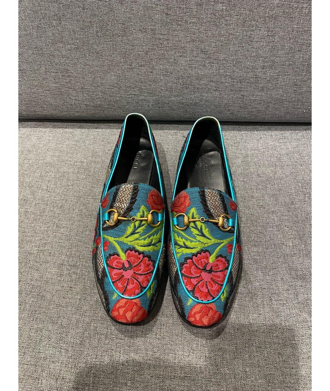 GUCCI Мульти текстильные лоферы, фото 3