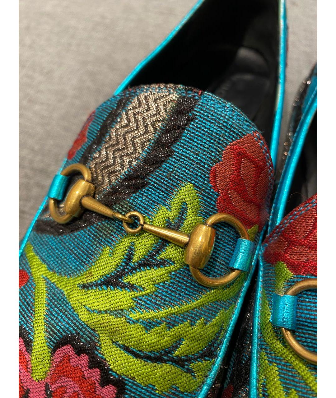 GUCCI Мульти текстильные лоферы, фото 8