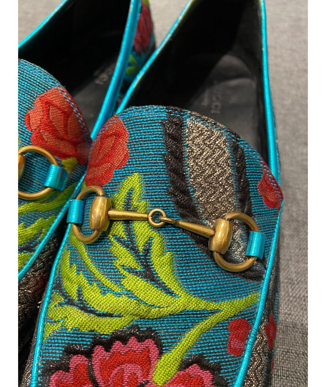 GUCCI Мульти текстильные лоферы, фото 7