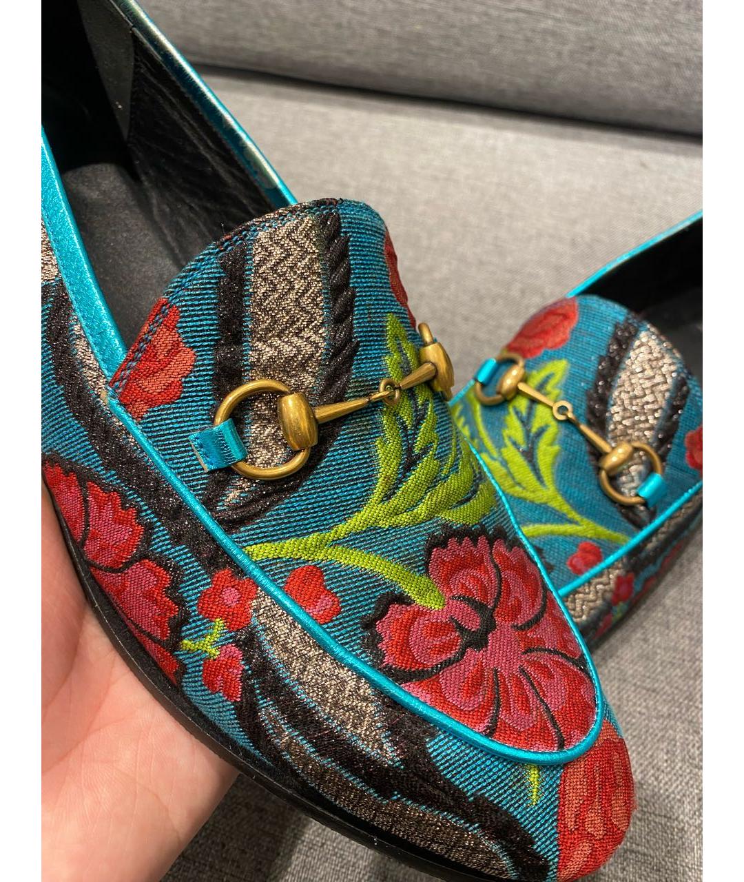 GUCCI Мульти текстильные лоферы, фото 6