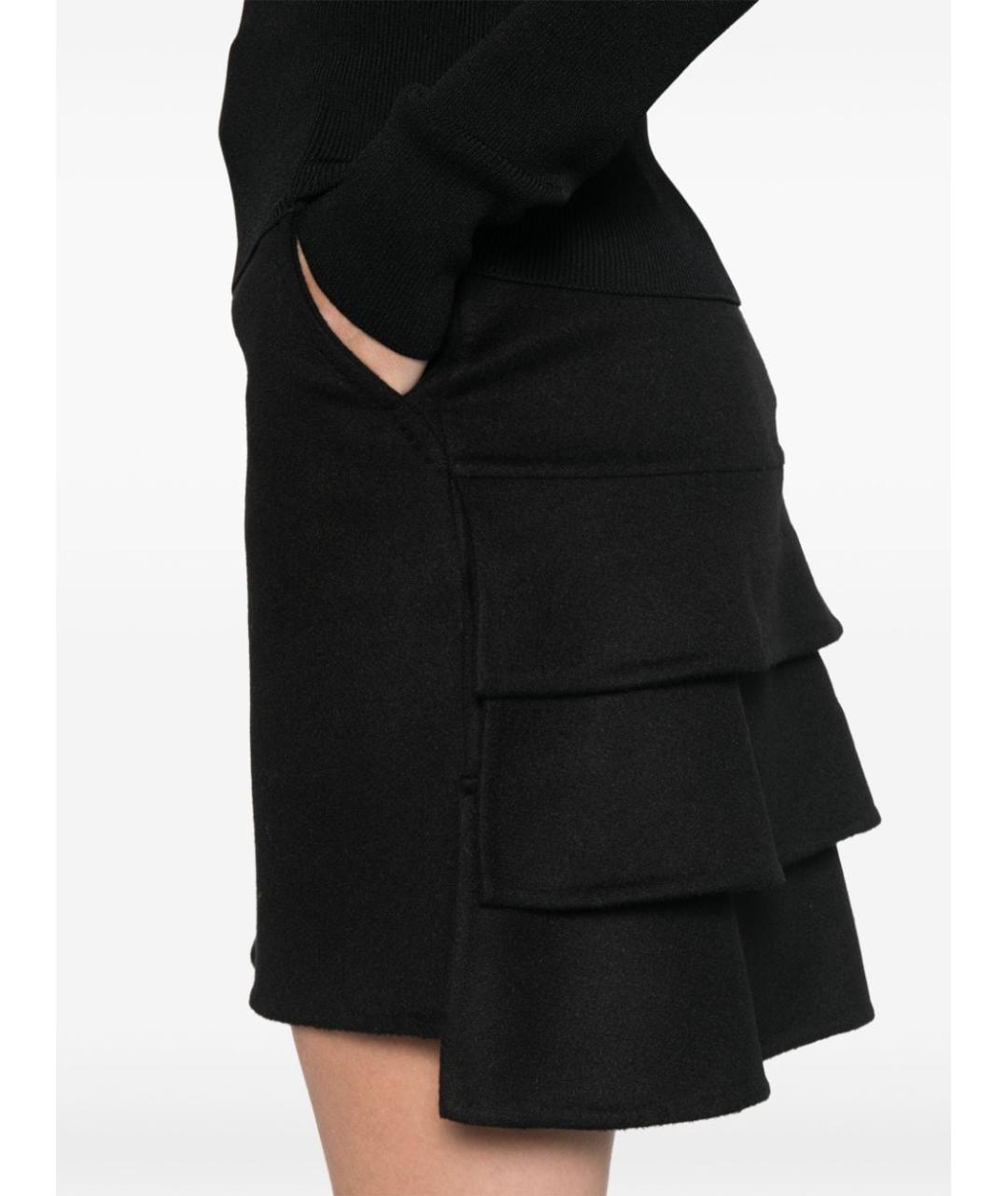 MAX MARA Черная шерстяная юбка мини, фото 3