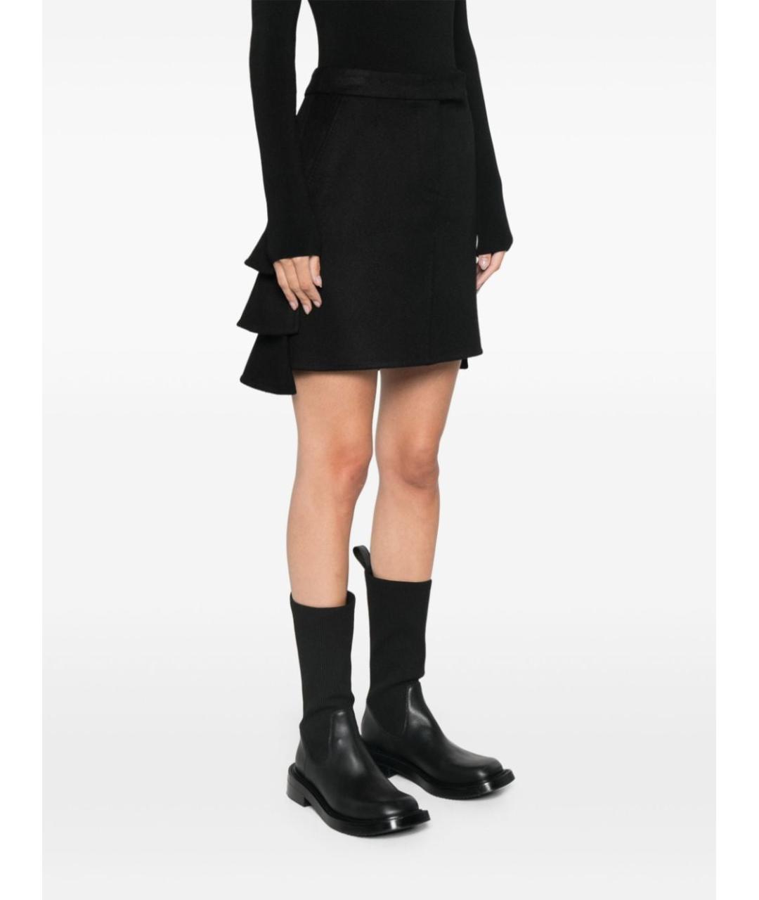 MAX MARA Черная шерстяная юбка мини, фото 2