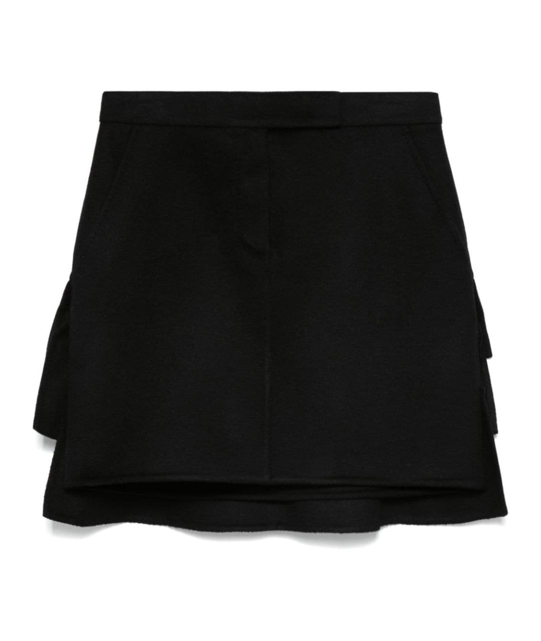 MAX MARA Черная шерстяная юбка мини, фото 1