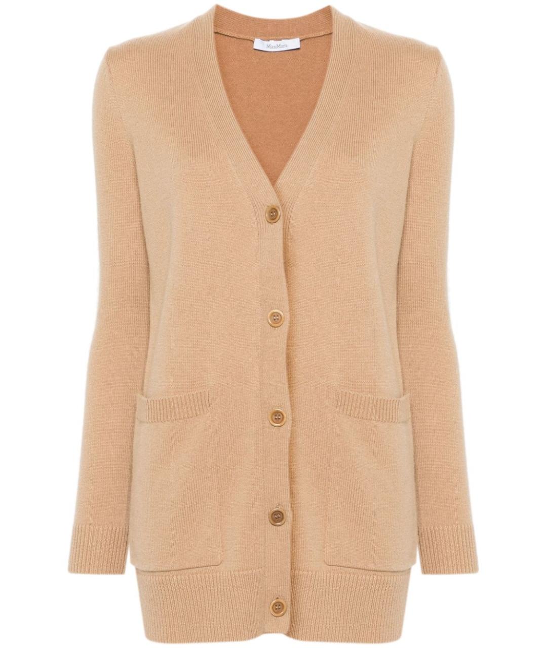 MAX MARA Бежевый кашемировый кардиган, фото 1