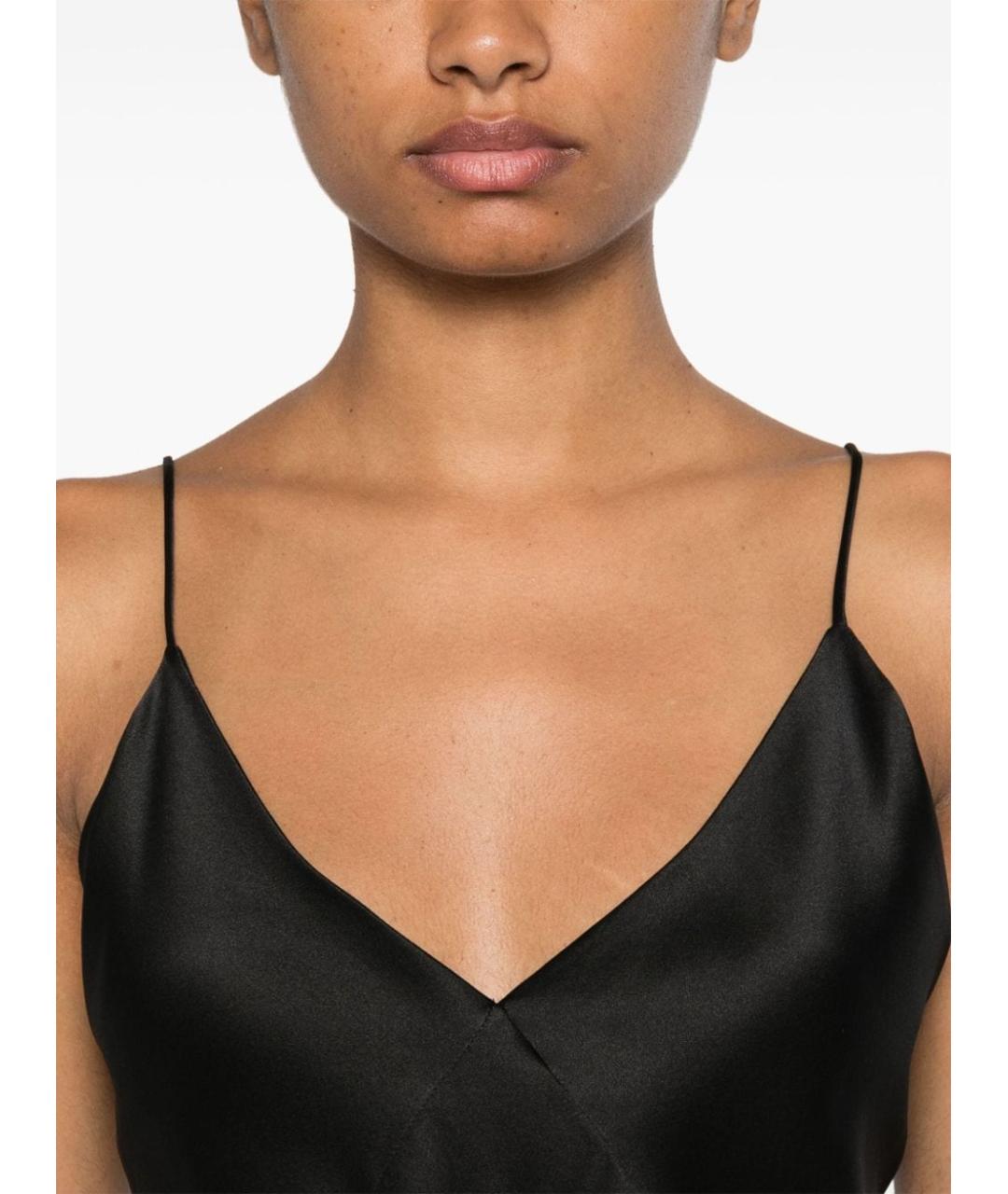 MAX MARA Черная шелковая майка, фото 3