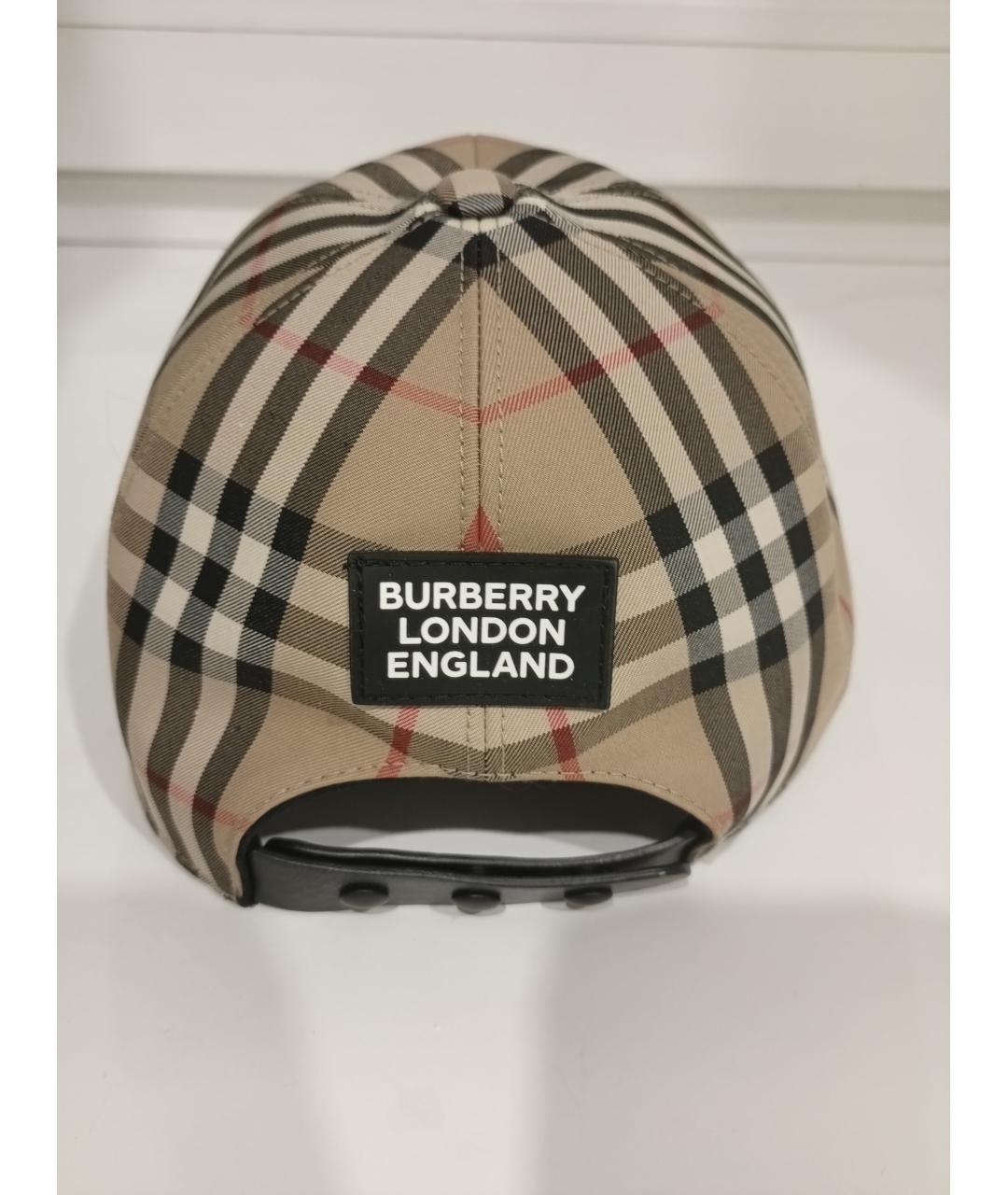 BURBERRY Бежевая хлопковая кепка, фото 4