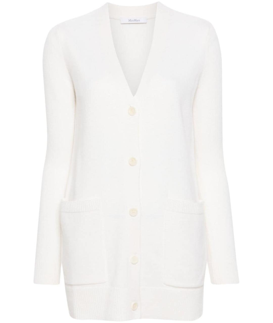 MAX MARA Белый кашемировый кардиган, фото 1