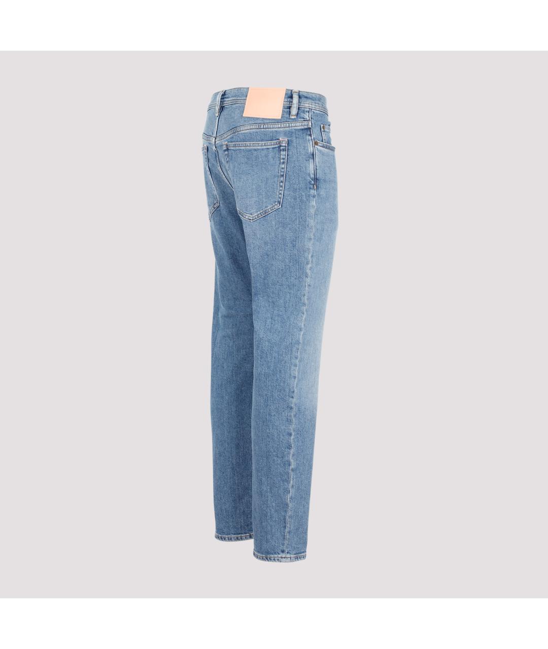 ACNE STUDIOS Голубые хлопковые повседневные брюки, фото 4