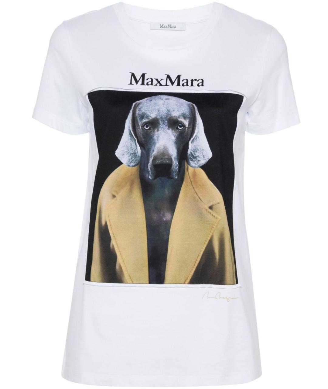 MAX MARA Белая хлопковая футболка, фото 1