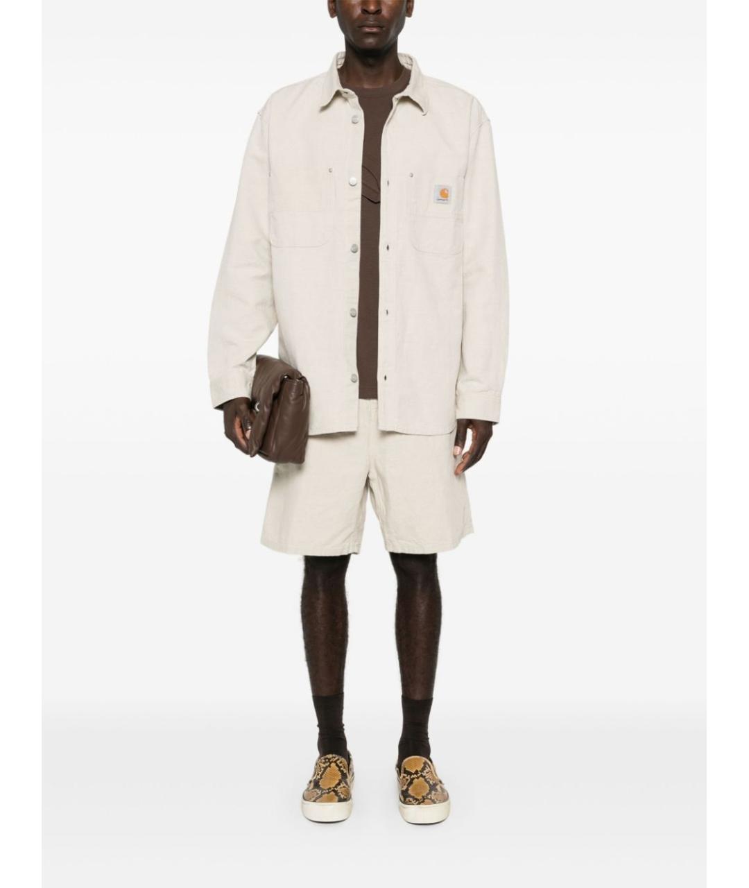 CARHARTT WIP Бежевые хлопковые шорты, фото 5