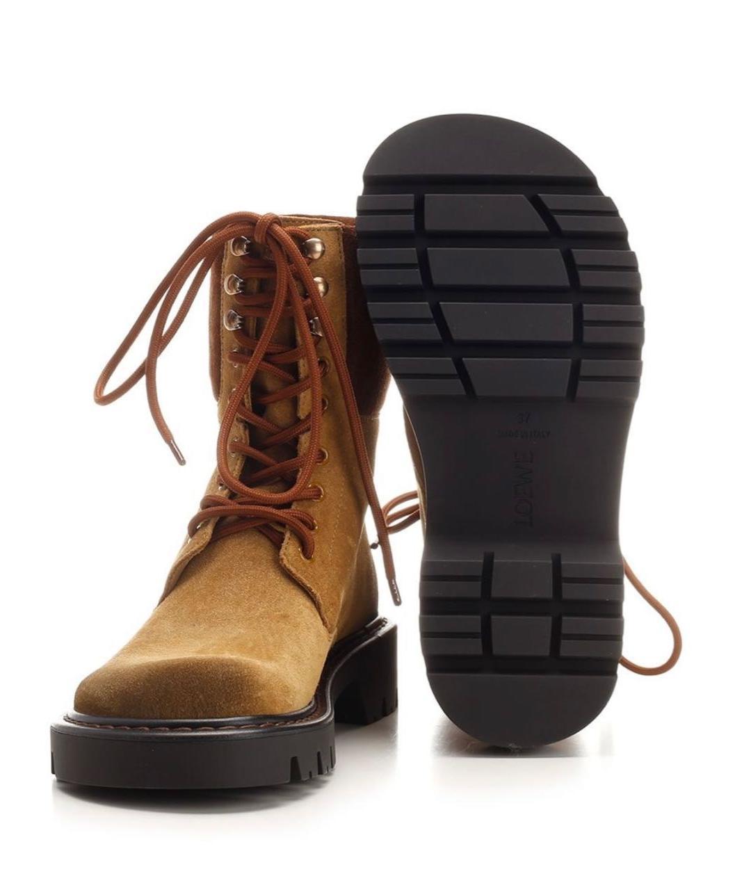 LOEWE Бежевые замшевые ботинки, фото 6