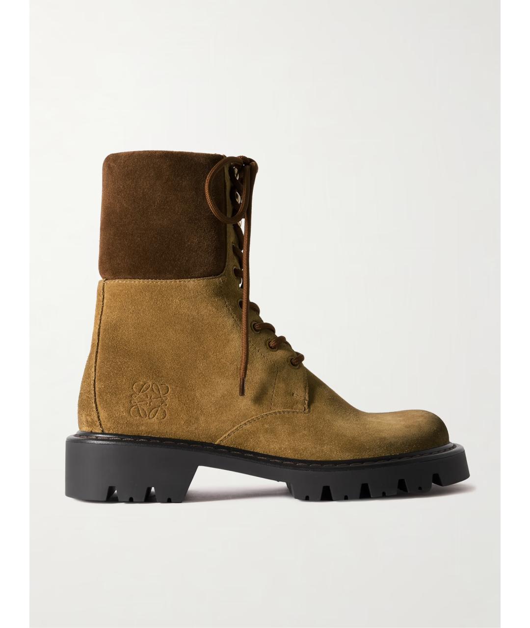 LOEWE Бежевые замшевые ботинки, фото 5