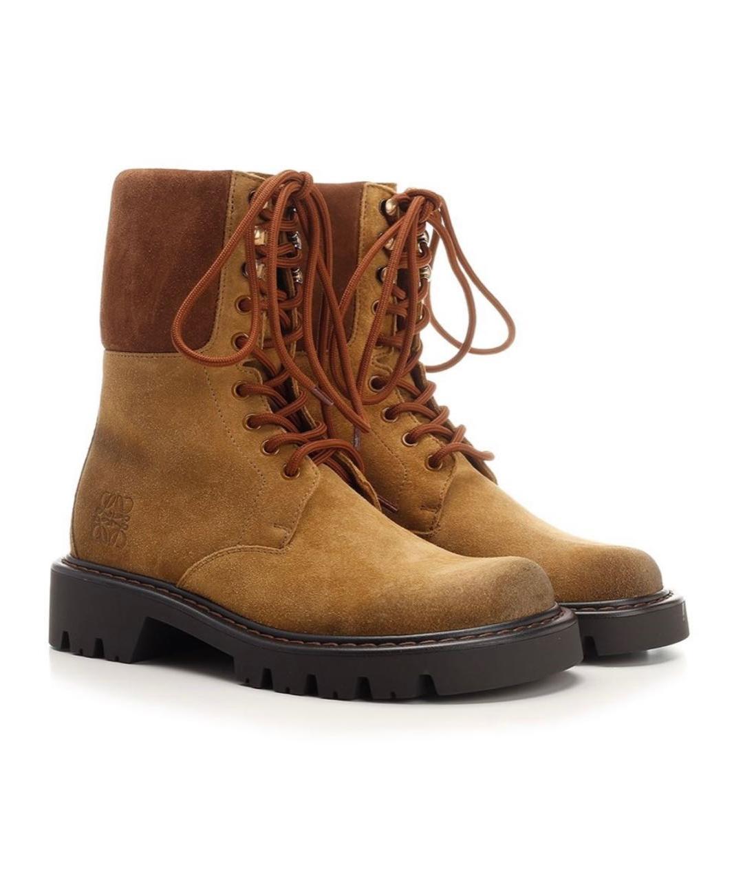 LOEWE Бежевые замшевые ботинки, фото 7