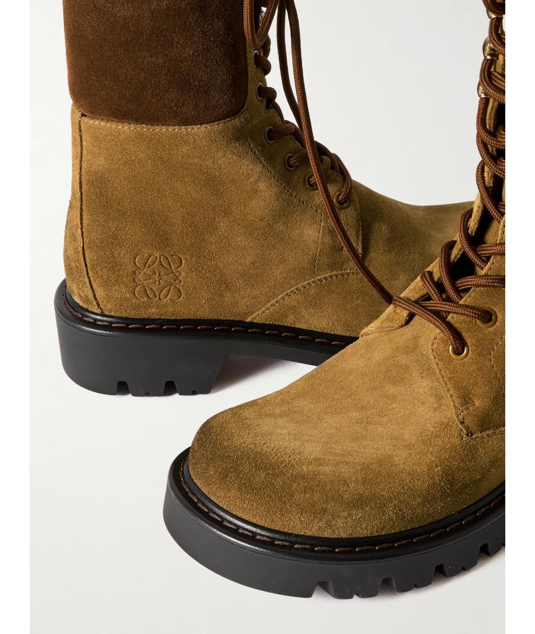 LOEWE Бежевые замшевые ботинки, фото 3