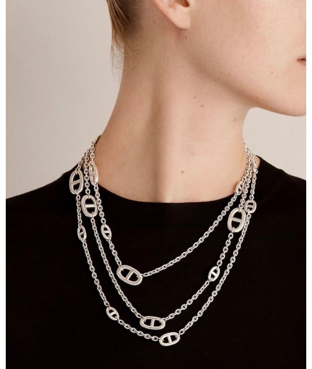 HERMES Серебряное серебряное колье, фото 2