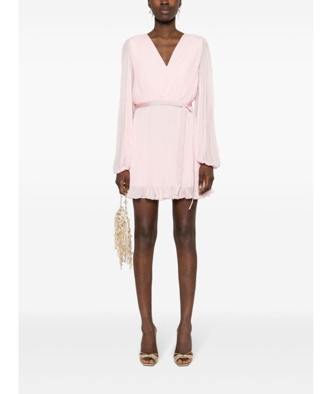 MAX MARA Розовое полиэстеровое повседневное платье, фото 5