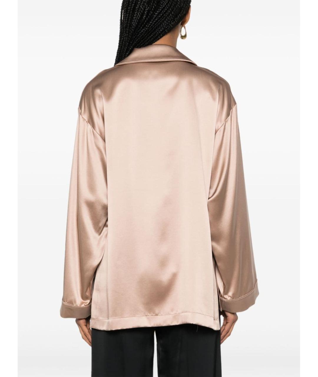 MAX MARA Бежевая шелковая рубашка, фото 4