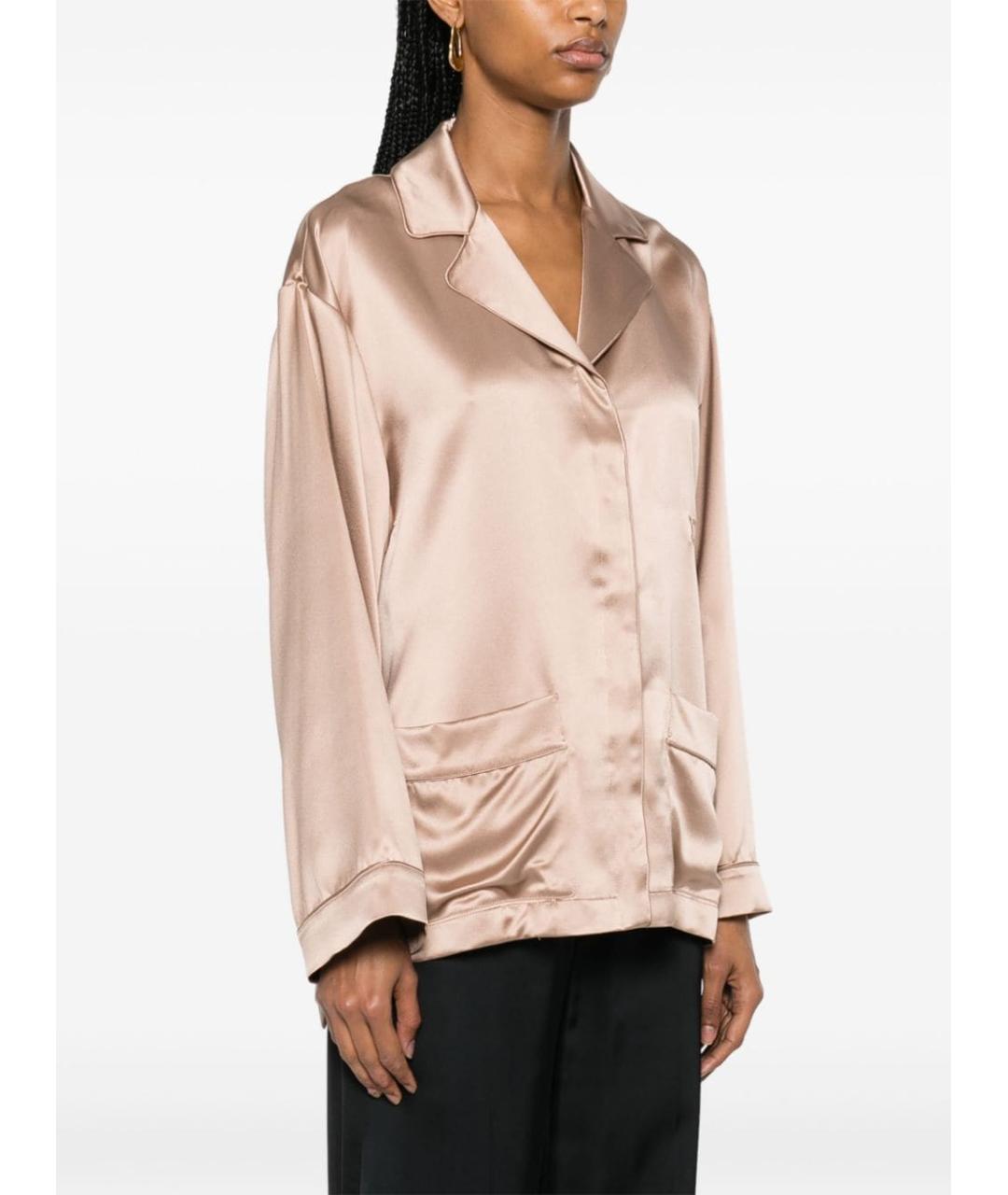 MAX MARA Бежевая шелковая рубашка, фото 3