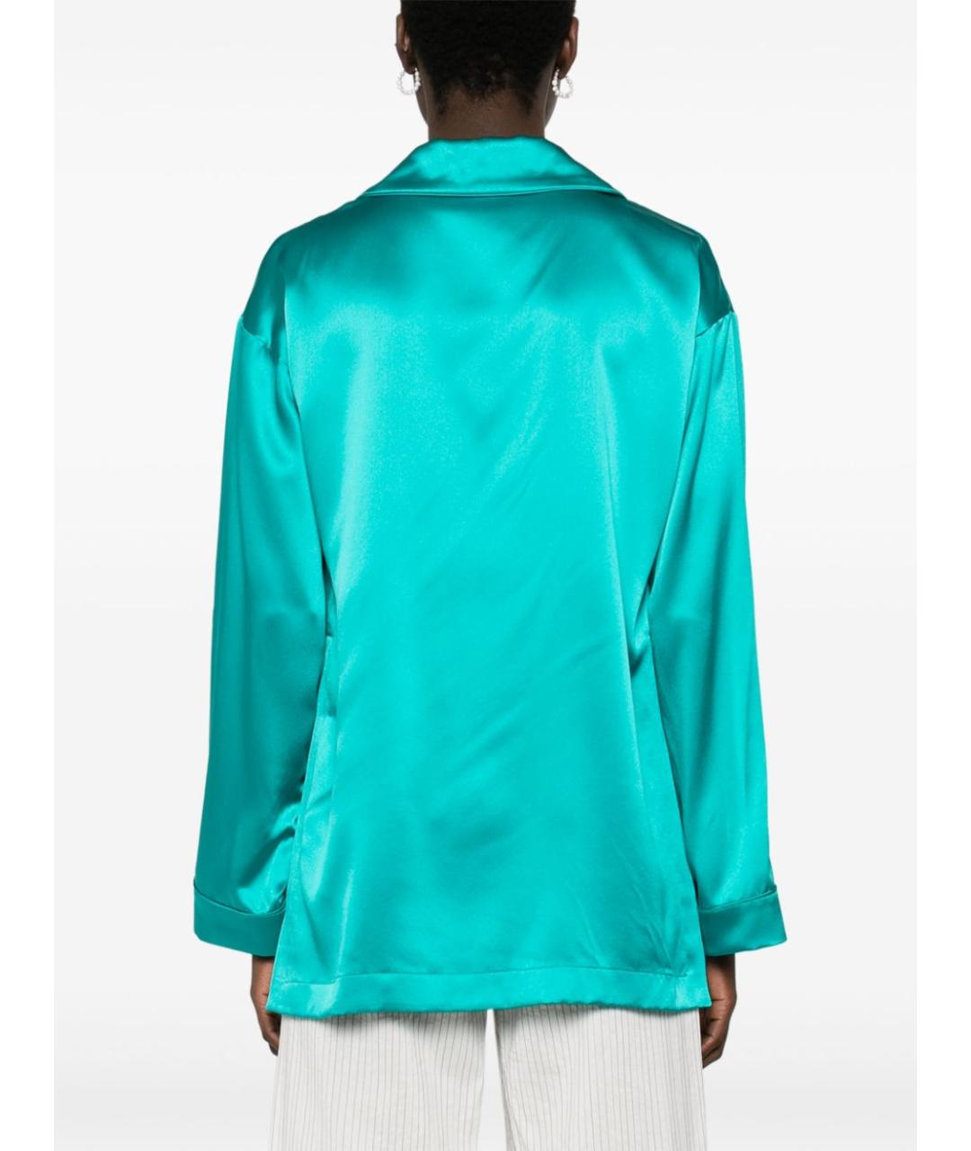 MAX MARA Бирюзовая шелковая рубашка, фото 3