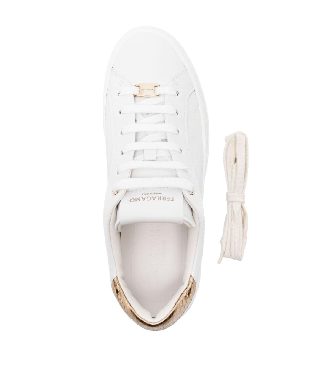 FERRAGAMO Белые кожаные кеды, фото 4