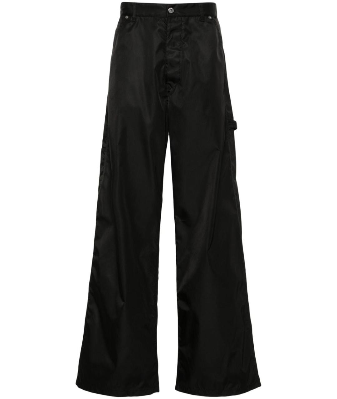 OFF-WHITE Черные полиамидовые повседневные брюки, фото 1