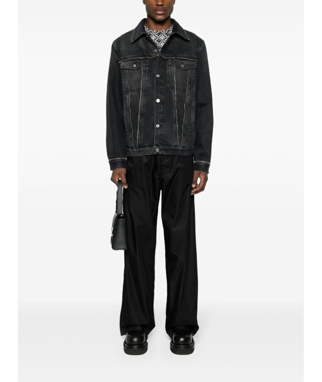 OFF-WHITE Черные полиамидовые повседневные брюки, фото 4