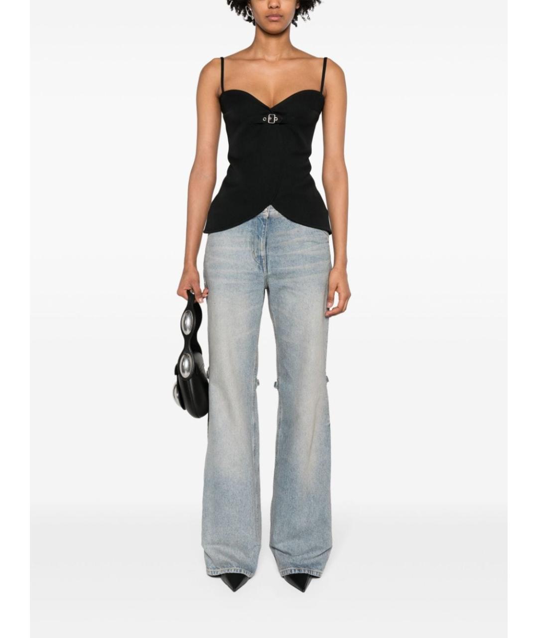COURREGES Голубые хлопковые прямые брюки, фото 3