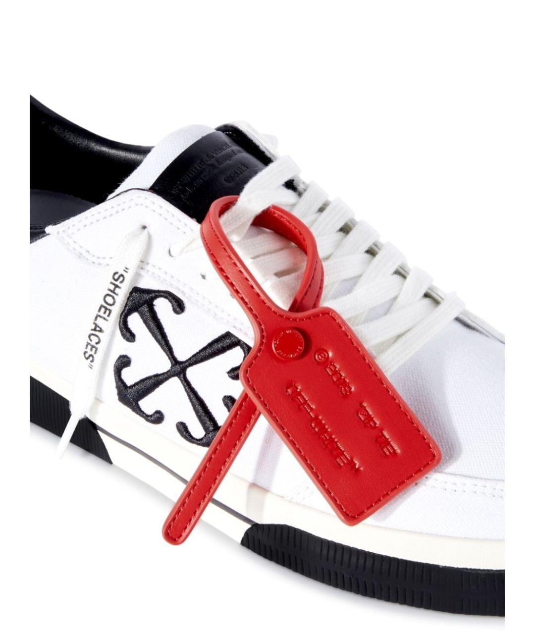 OFF-WHITE Белые кожаные низкие кроссовки / кеды, фото 4