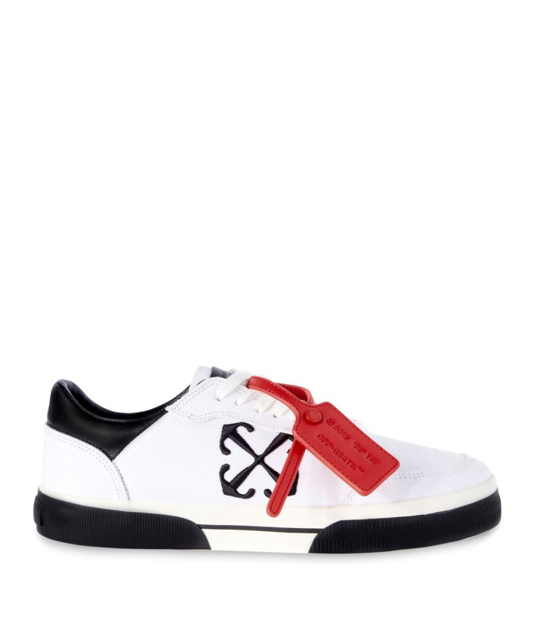 OFF-WHITE Белые кожаные низкие кроссовки / кеды, фото 1