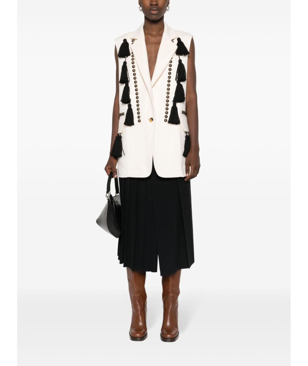 MAX MARA Белая кашемировая жилетка, фото 2
